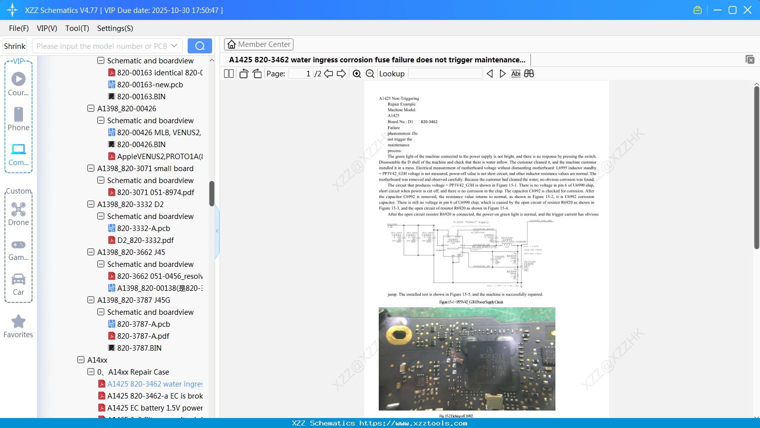 Laptop Apple A1425 820-3462 Water Ingress Corrosion Fuse Failure Does Not Trigger Maintenance